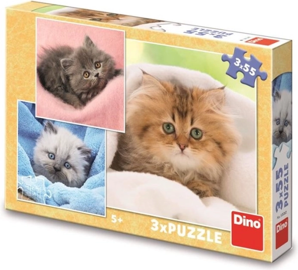 Puzzle per bambini – teneri gattini 3×55 pezzi