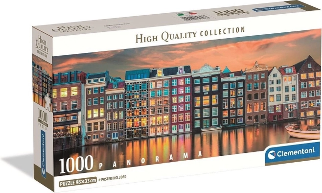 Clementoni puzzle panoramico Mattino ad Amsterdam 1000 pezzi (98 × 33 cm)