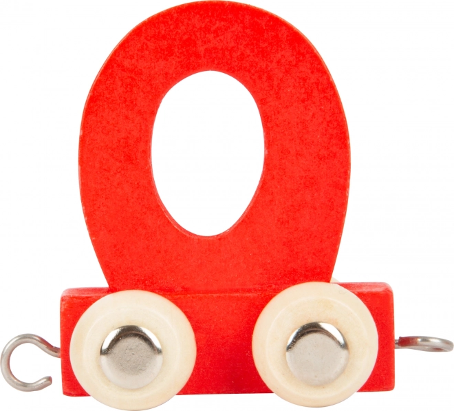 Small foot trenino in legno – lettera O, vagoncino colorato