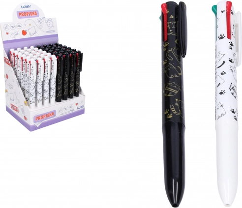 Penna multicolore con gatto, 4 colori, 0,5 mm
