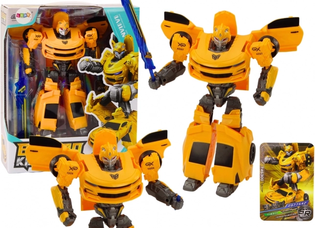 Auto Robot 2v1 trasformante auto sportivo giallo