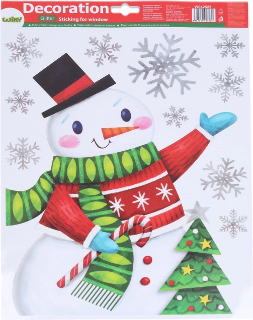 Decorazione natalizia per finestra Pupazzo di Neve 41 × 29 cm
