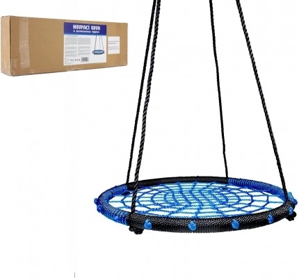 Altalena a cerchio verde 80 cm con sedile in corda – Blu