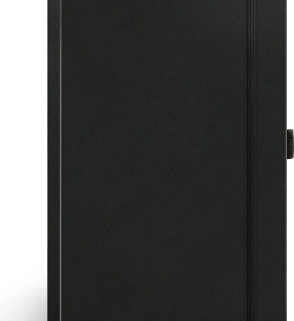 Taccuino con copertina rigida, a righe, nero 13 × 21 cm