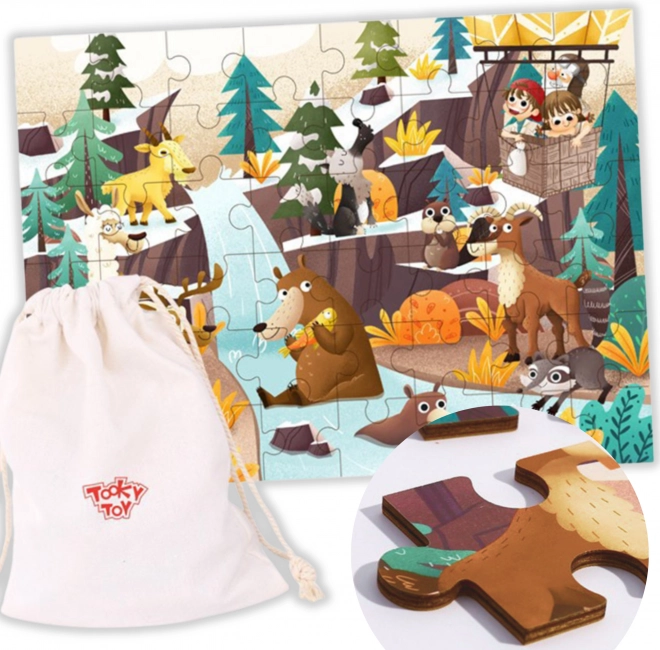 Puzzle Tooky Toy Alpi - Animali e paesaggi