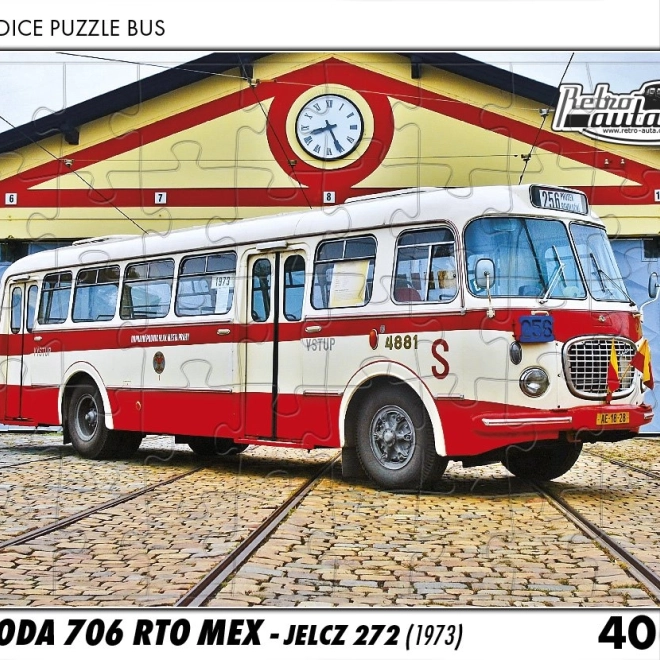 Puzzle RETRO-AUTA autobus Škoda 706 RTO MEX 40 pezzi