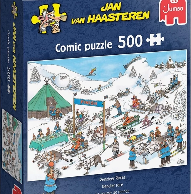 Puzzle Gare delle slitte di renne 500 pezzi di Jan van Haasteren
