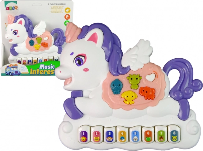 Pianoforte Interattivo Unicorno Bianco