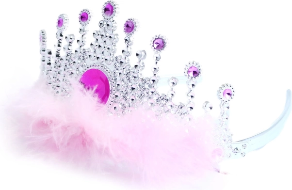 Corona con piume rosa per principesse