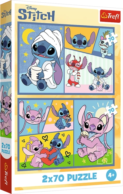 Puzzle 2x70 - Disney Lilo e Stitch - Senza noia con Stitch