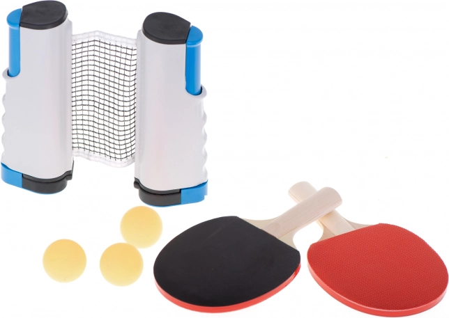 Set per il tennis da tavolo con rete estensibile, racchette e palline
