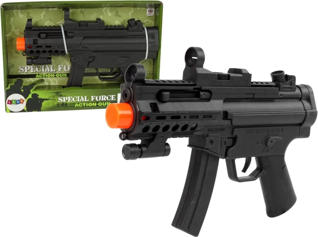 Pistola militare per bambini con suoni e vibrazioni – nera