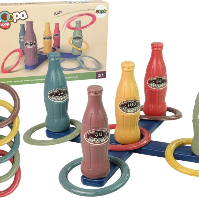 Gioco di lancio con anelli su bottiglie con punteggio, 10 pezzi