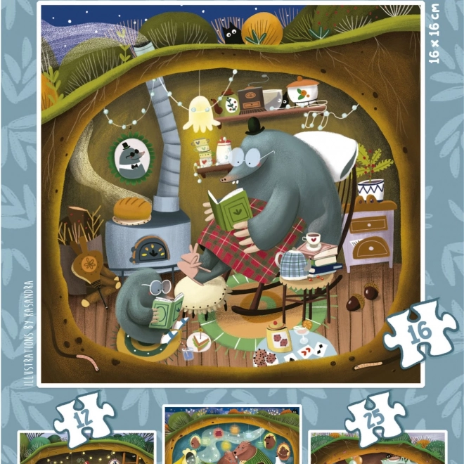 Puzzle Storie della Foresta 4 in 1