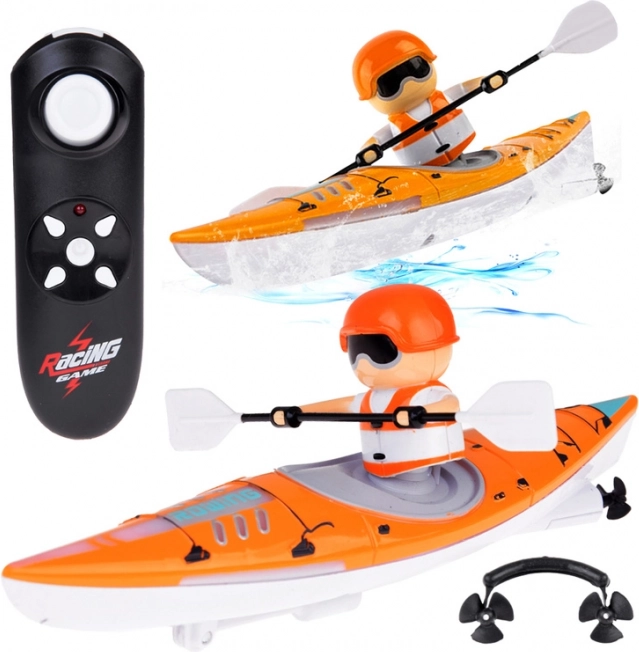 Kayak retroilluminato con canoista a telecomando