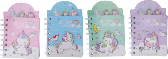 Blocco per appunti con motivo di unicorno