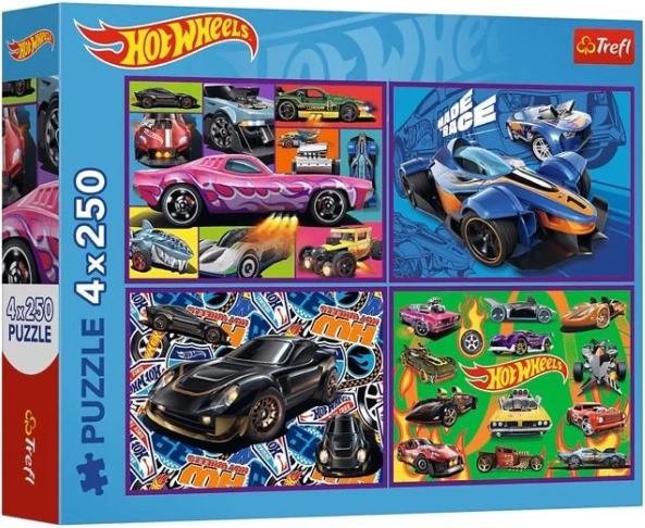 Puzzle 4×250 pezzi HOT WHEELS