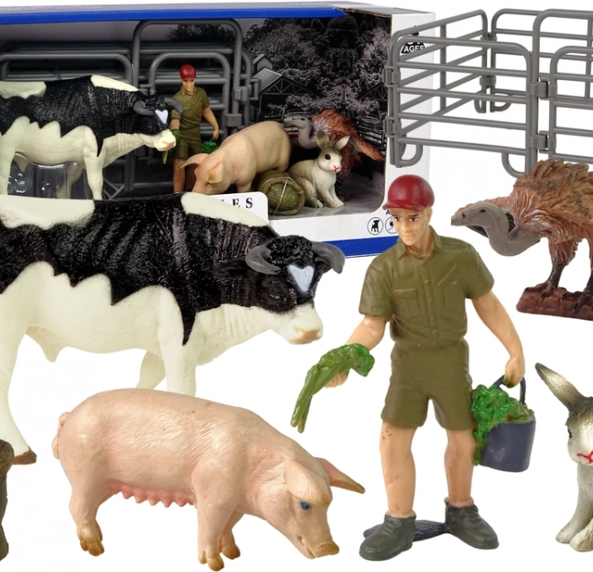 grande set di figure animali fattoria