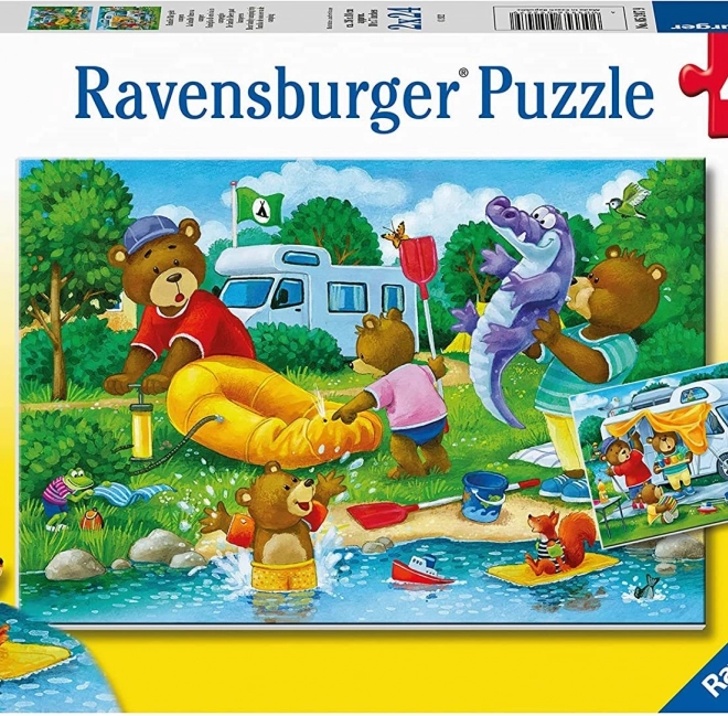 Puzzle Famiglia di orsi in campeggio 2×24 pezzi RAVENSBURGER