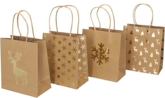 Borsa regalo piccola Natale 18x21x10 cm