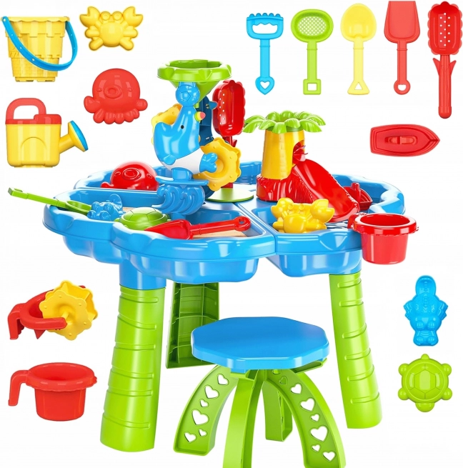Tavolo d'acqua Woopie 2 in 1 con sedia parco acquatico con delfino