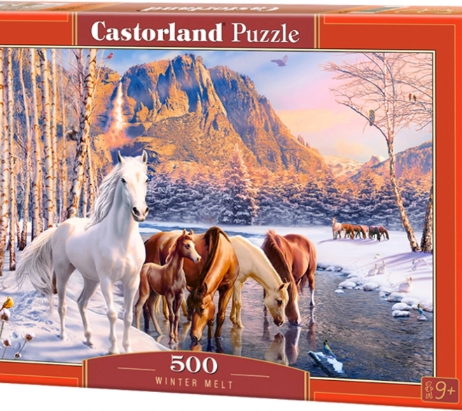 Puzzle CASTORLAND Winter Melt – cavalli, 500 pezzi