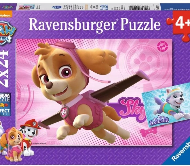Puzzle Ravensburger Paw Patrol Skye e Everest 2×24 pezzi