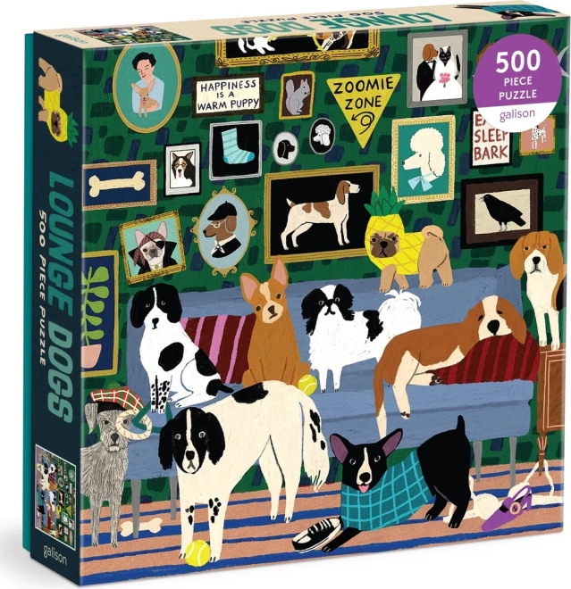 Puzzle quadrati Cani in salotto 500 pezzi