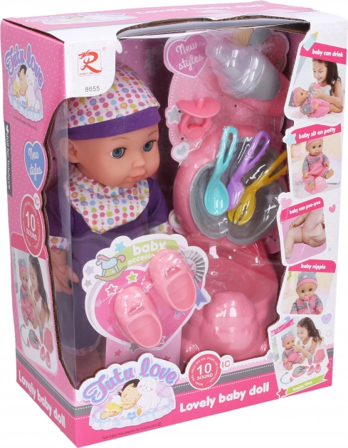 Bambolotto con suoni e funzione pipì 30 cm
