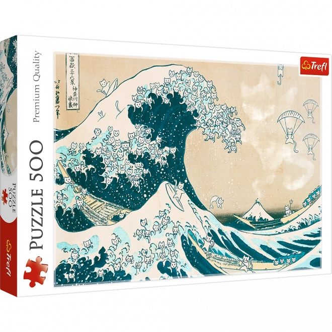 Puzzle 500 pezzi – Grande onda felina Trefl
