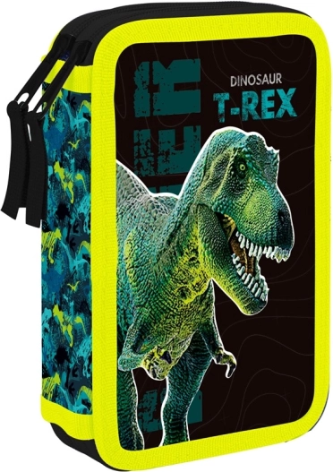Astuccio scolastico Premium Dinosauro a due scomparti