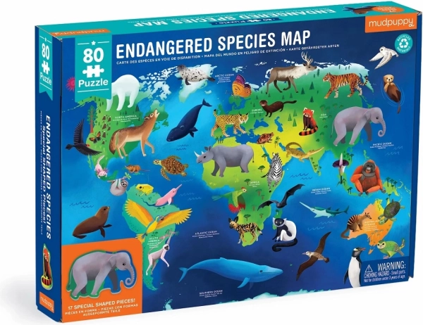 Mudpuppy puzzle specie animali in pericolo in tutto il mondo