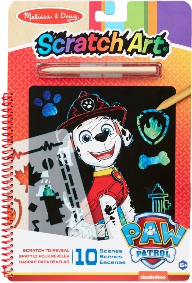 Melissa & Doug PAW PATROL arte scratch – Marshall, blocco creativo