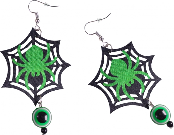 Orecchini di Halloween ragnatela con occhio