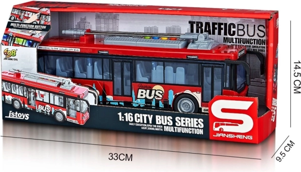 Giocattolo filobus con effetti luminosi e sonori