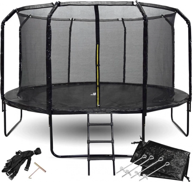 Trampolino da giardino SkyFlyer 426 cm con rete di protezione e scaletta