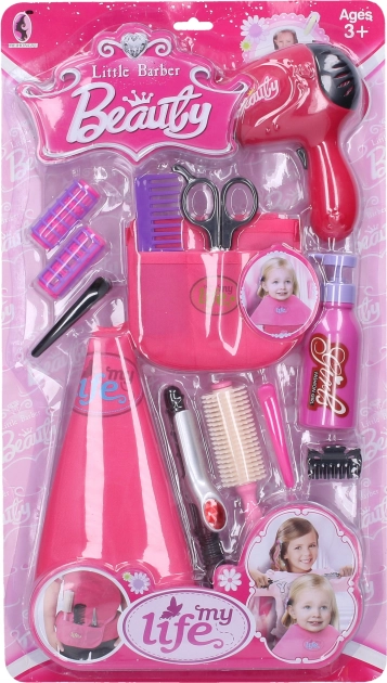 Set per la cura dei capelli per bambini con asciugacapelli ed accessori