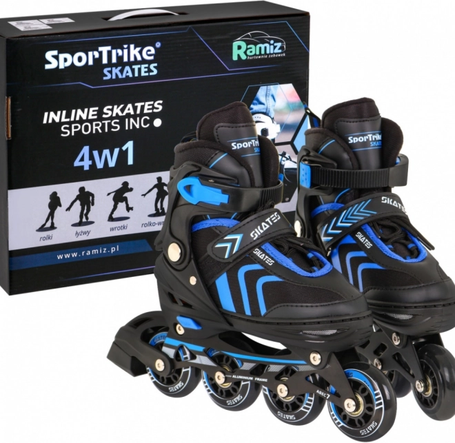 Pattini 4 in 1 per bambini regolabili, colore blu – Blu