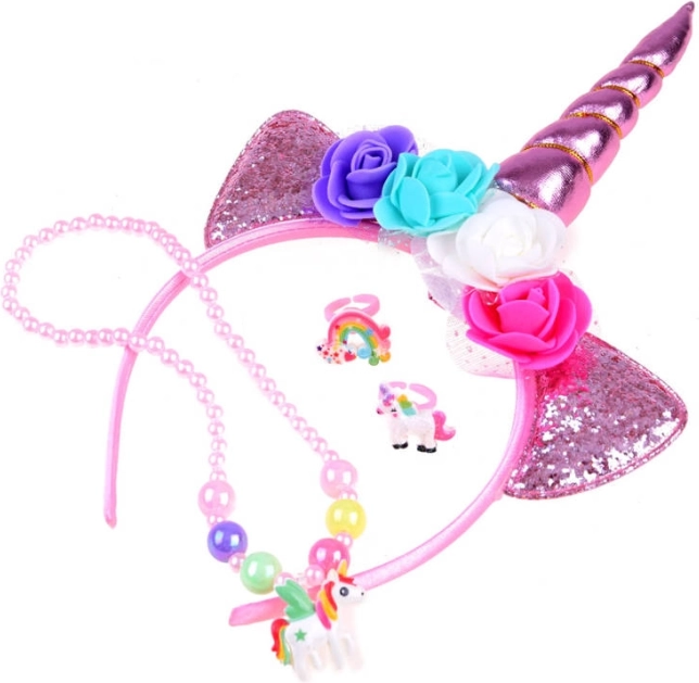 Cerchietto unicorno con accessori per bambini