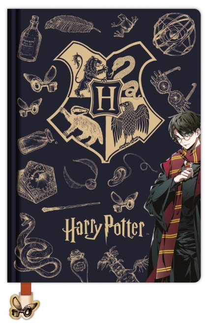 Harry Potter quaderno a righe A5 Navy & Gold