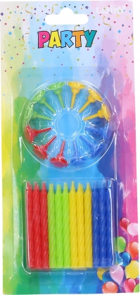Candele con porta candele, set da 24 pezzi