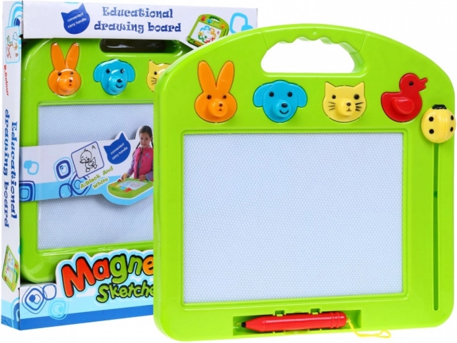 Lavagna magica da disegno per bambini 3+ con 4 colori e 4 timbri di animaletti