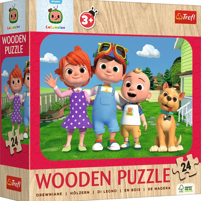 Puzzle in legno Wesoły CoComelon da 24 pezzi