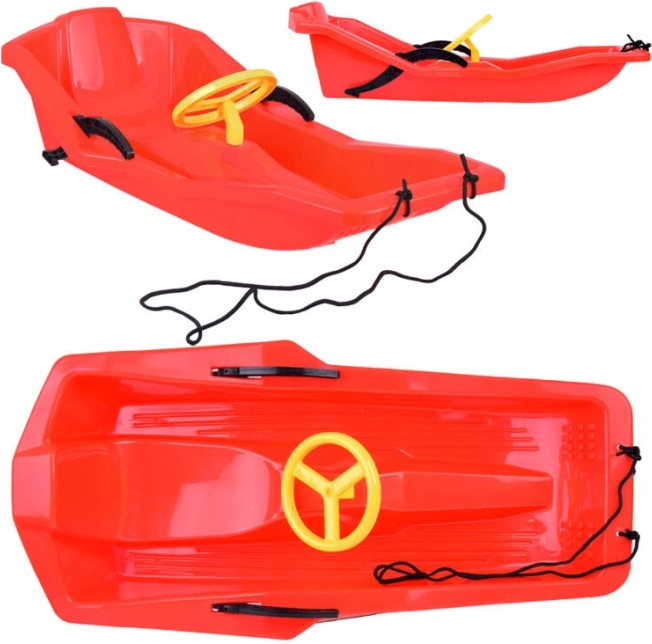 Slitte per bambini in plastica con schienale e volante