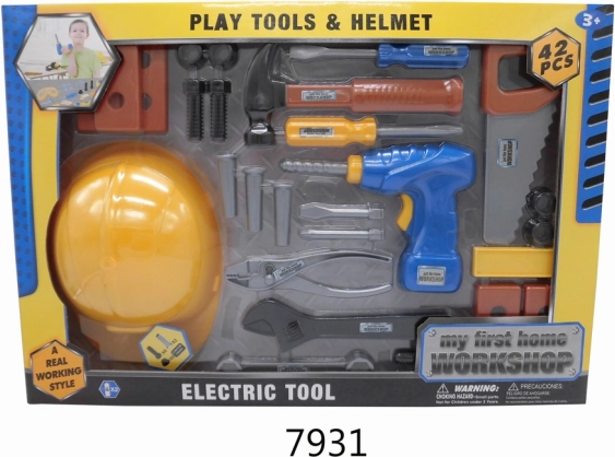 Set di attrezzi per bambini con casco, 42 pezzi