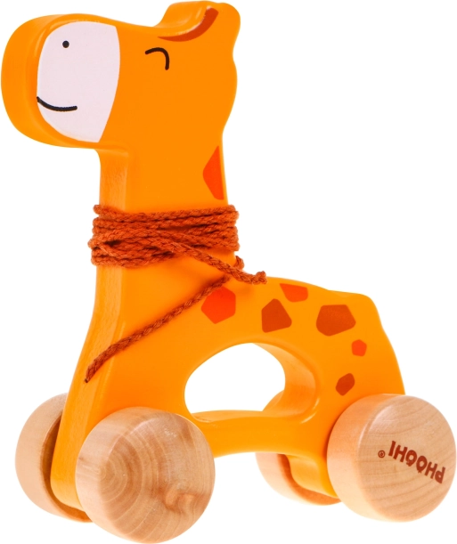 Giraffa trainabile in legno su ruote per bambini dai 12 mesi