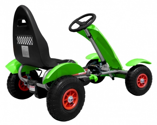 Kart a pedali da corsa XL per bambini 3+ Verde + Ruote gonfiabili + Sedile regolabile + Ruota libera