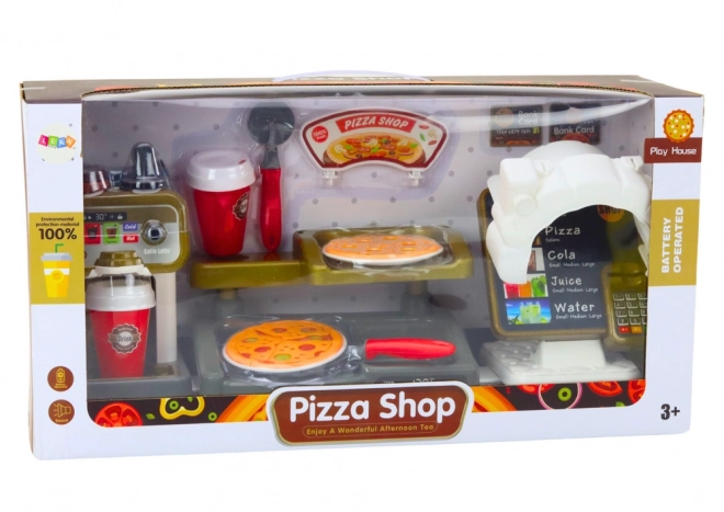 Set negozio pizza con registratore di cassa