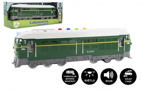 Locomotiva giocattolo rossa con suoni e luci – Verde