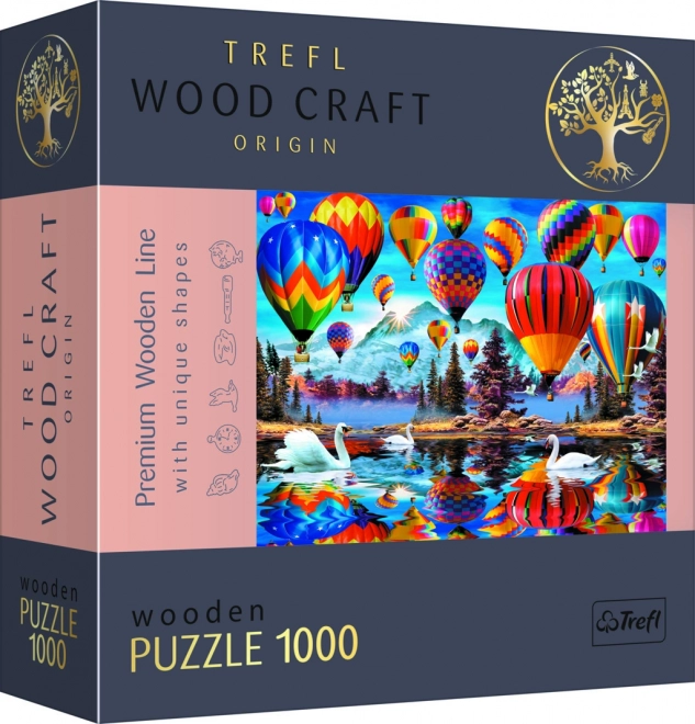 Puzzle Legno Craft Origin a Doppia Faccia TREFL - Mongolfiere Colorate 1000 pezzi